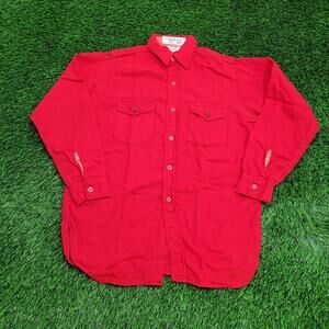 Vintage 50s Frostproof Button Shirt Teens Large 21x28 Red